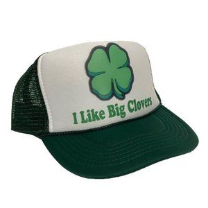 Retro 80s Party Hat Funny St Patrick's Day Hat I like Big Clovers Trucker Hat Ad